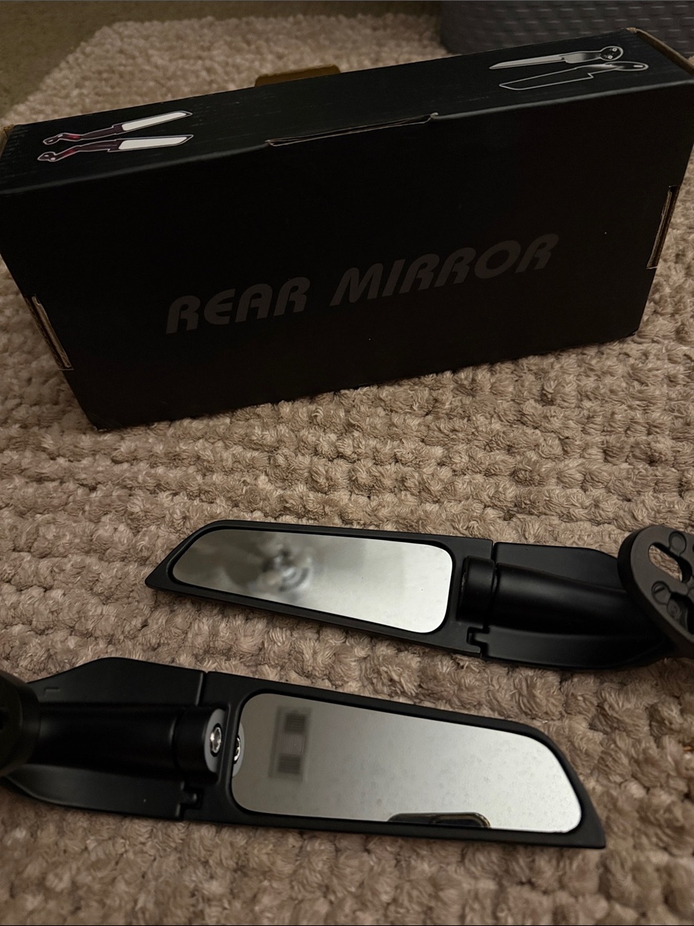 Universal Black Rear View Mirrors for motorcycle- Pair